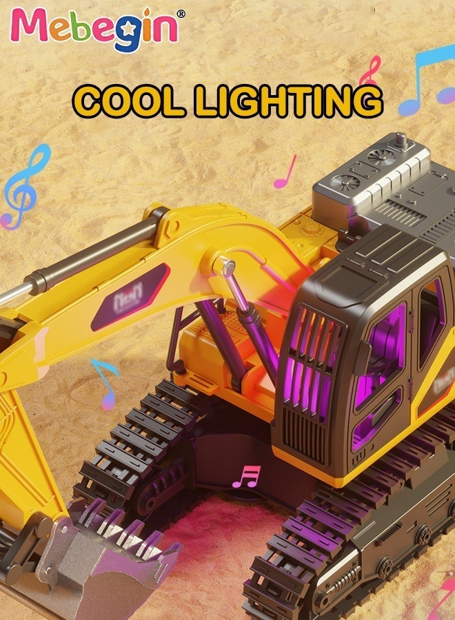 MEBEGIN Remote-controlled Excavator Toy Set, Multifunctional Excavator Toy with Sounds and Lights, Creative Construction Toys with 360° Rotation, Fun RC Car Toy Set, Ideal Gift for Boys Aged 8+ - Image 4